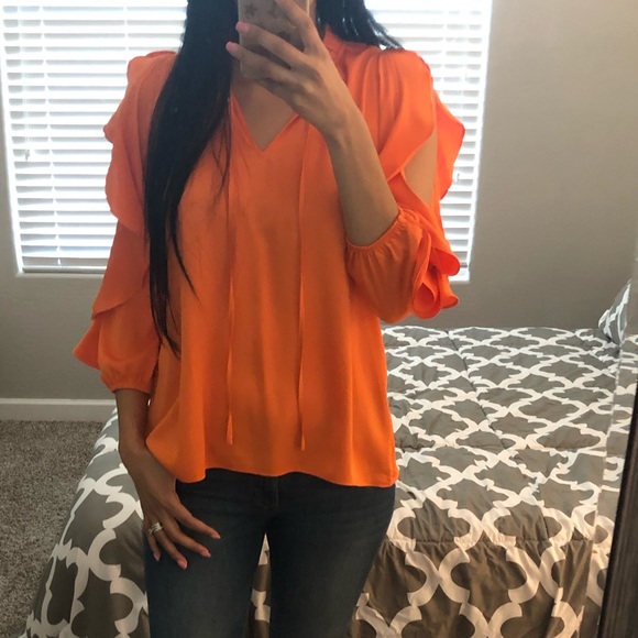 Orange Ruffle Blouse - Picture 8 of 8